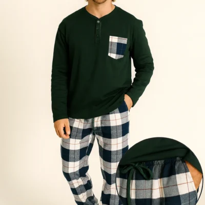 Pijama de hombre - Interlock / Franela (Colección Gentleman)