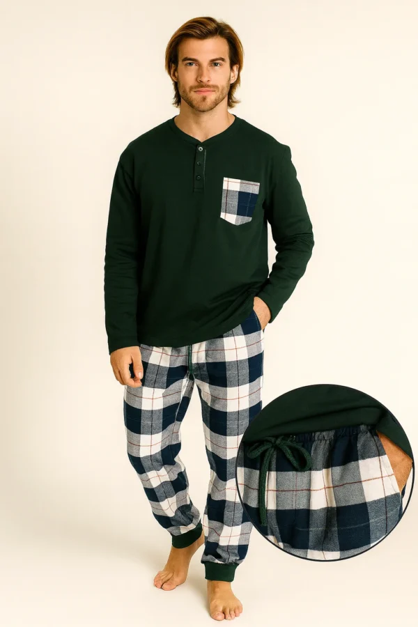 Pijama de hombre - Interlock / Franela (Colección Gentleman)
