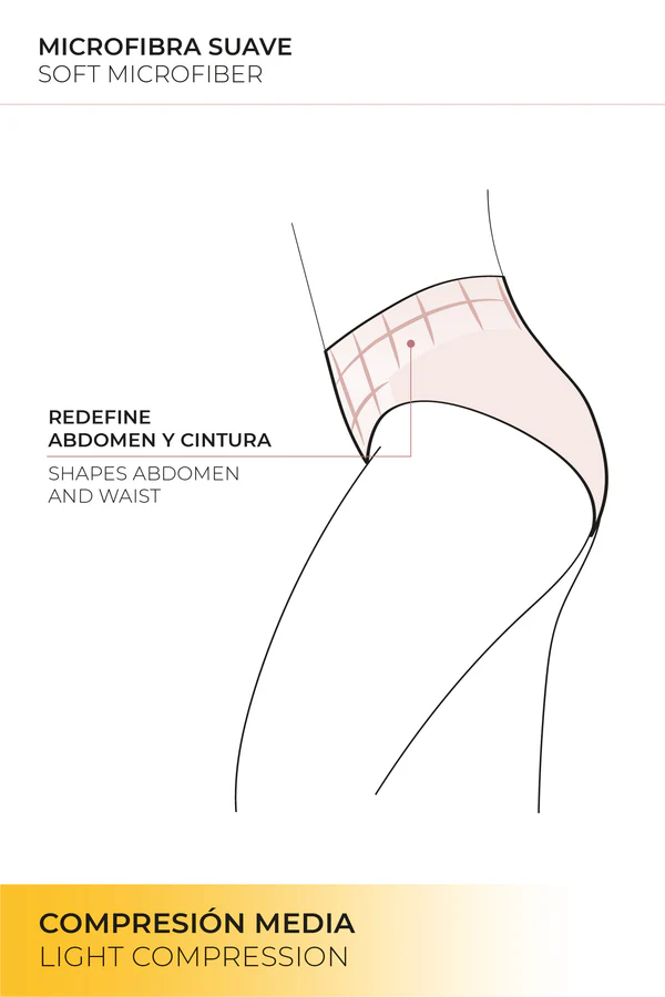 Braga alta reductora tejido de tul compresión media negro - Imagen 4