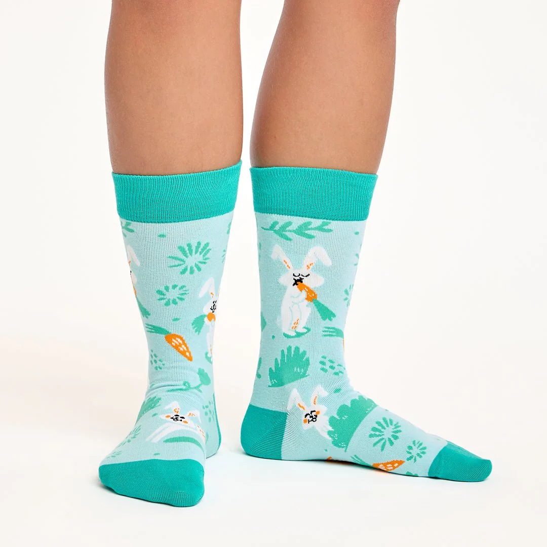 Calcetines divertidos de algodón "sin costuras". CONEJO