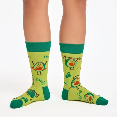 Calcetines divertidos de algodón "sin costuras". AGUACATE DEPORTIVO