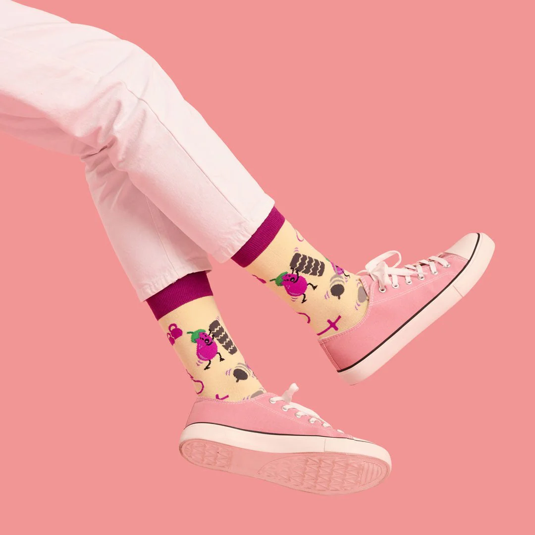 Calcetines divertidos de algodón "sin costuras". BERENJENA - Imagen 2