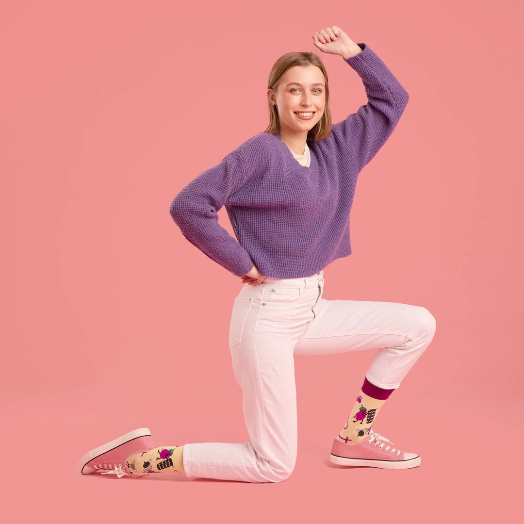 Calcetines divertidos de algodón "sin costuras". BERENJENA - Imagen 5