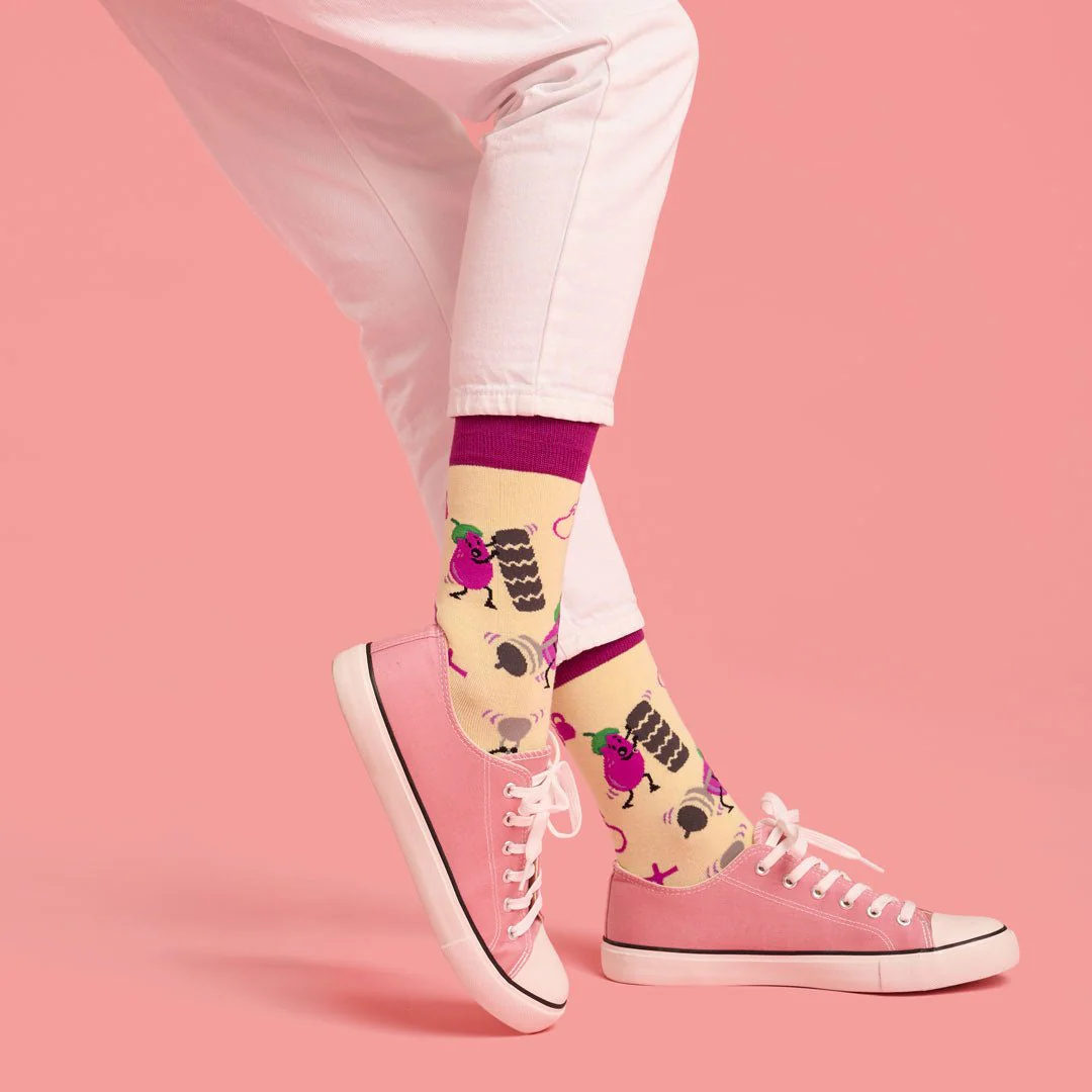 Calcetines divertidos de algodón "sin costuras". BERENJENA - Imagen 6