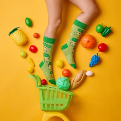 Calcetines divertidos de algodón "sin costuras". BROCOLI