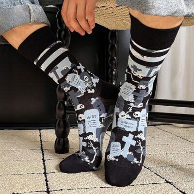 Calcetines divertidos de algodón "sin costuras". CALAVERAS