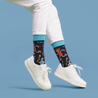 Calcetines divertidos de algodón "sin costuras". ROBOT