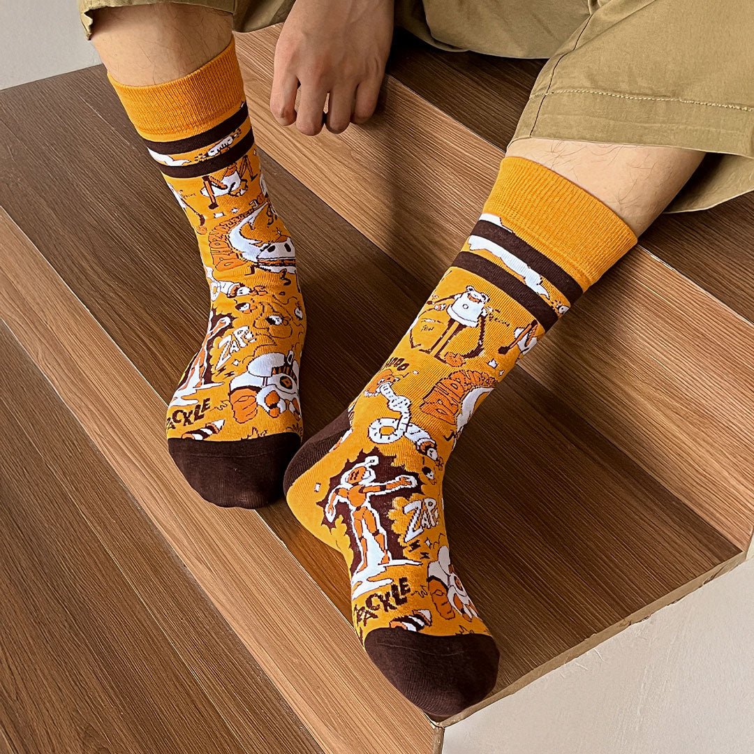 Calcetines divertidos de algodón "sin costuras". ROBOT