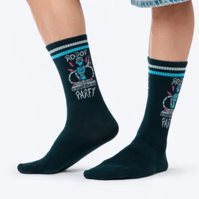 Calcetines deportivos de algodón "sin costuras". Robot Party