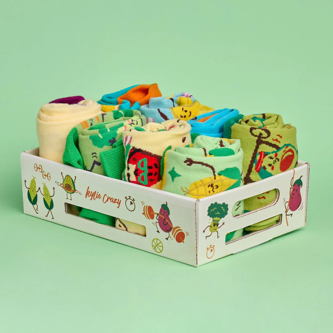 Pack regalo 8 pares calcetines + CAJA FRUTAS Y VERDURAS - Imagen 2