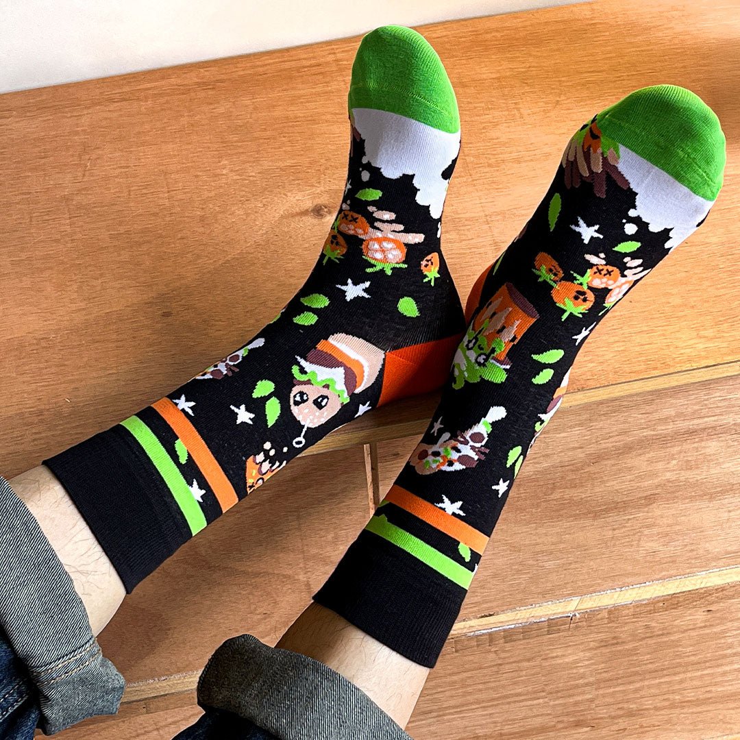 Calcetines divertidos de algodón "sin costuras". HAMBURGUESA