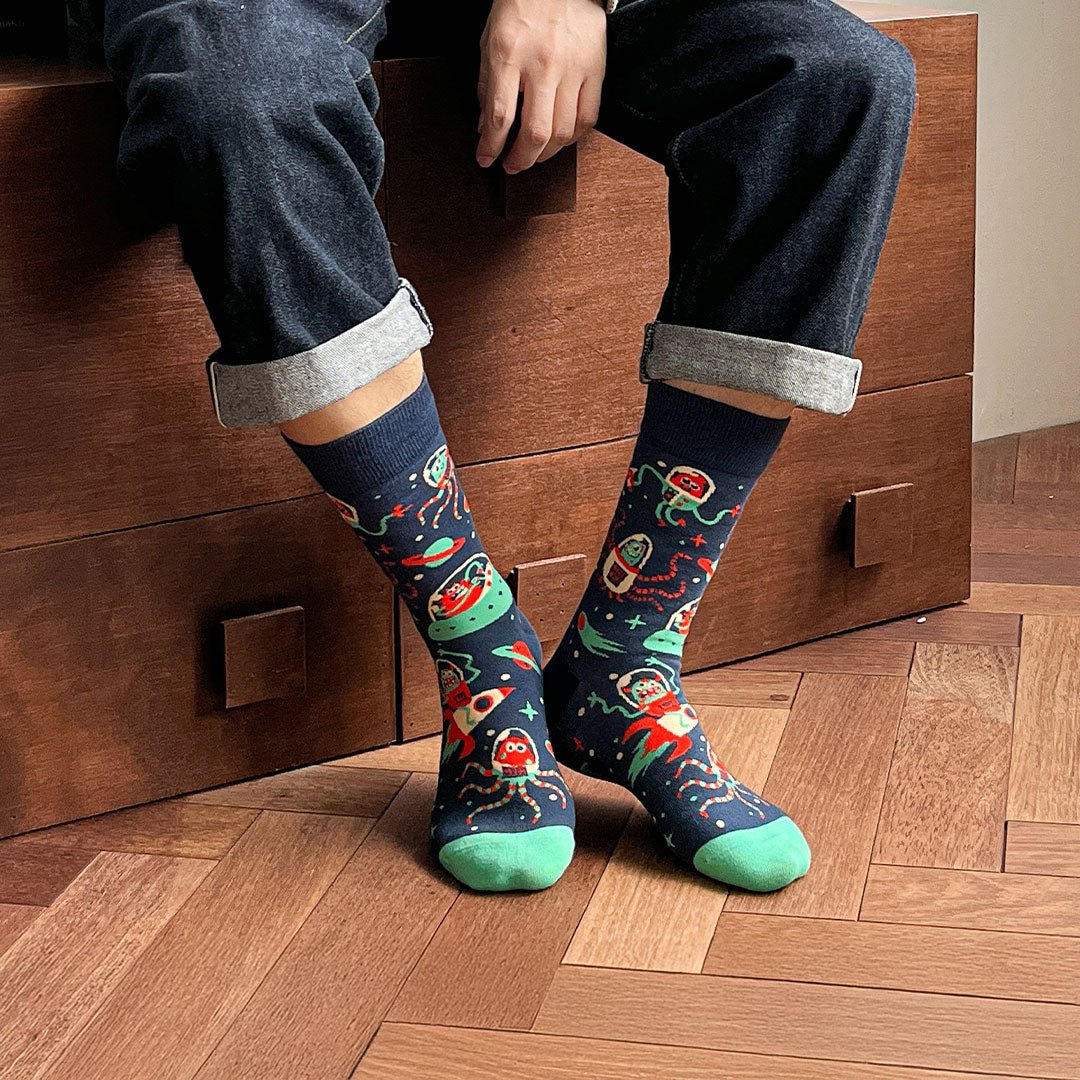 Calcetines divertidos de algodón. MONSTRUOS ESPACIALES - Imagen 4