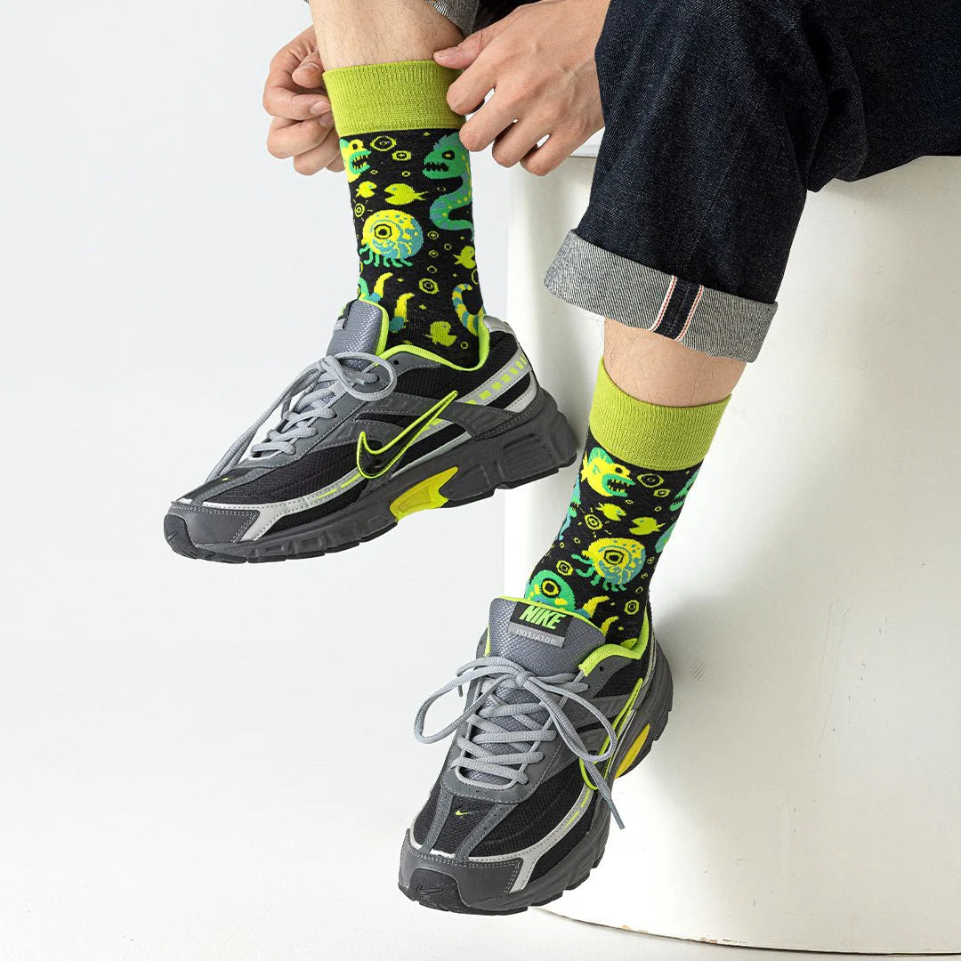 Calcetines divertidos de algodón. MONSTRUOS MARINOS VERDES - Imagen 3