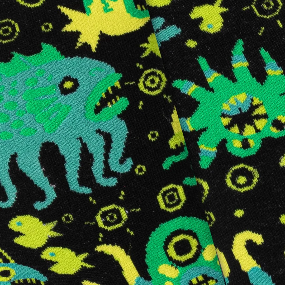 Calcetines divertidos de algodón. MONSTRUOS MARINOS VERDES - Imagen 5