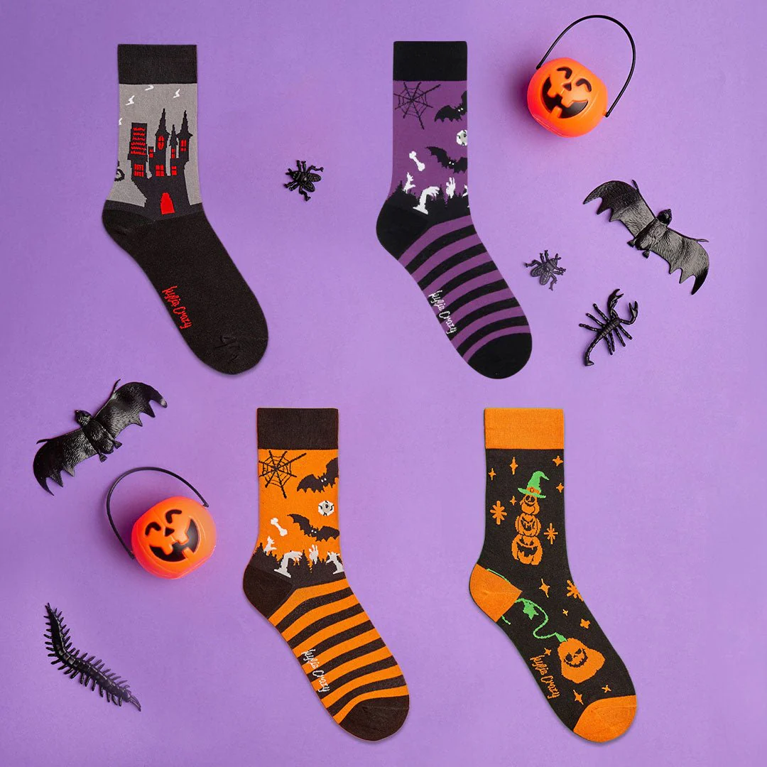 Pack calcetines HALLOWEEN 4 pares de terroríficos + caja y print
